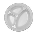 Foam 3 Compostable Plates 10 1/4 " 125/PK 4PK/CS   